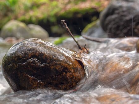 Close-up photography of some rocks in a ravin located at the highlands of the central Andean...
