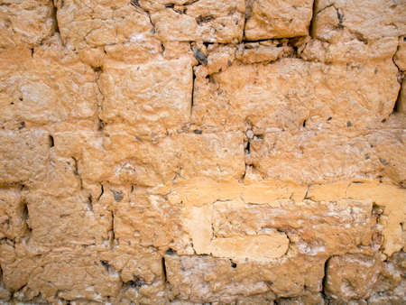 Close-up photography of a rustic wall, captured in a farmhouse near the colonial town of Villa de Leyva in central Colombia.の写真素材