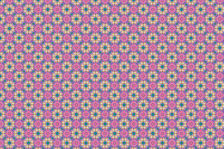 Colorfull abstract pattern that looks like flowers, created from a macro photography of fluids bubbles.の写真素材