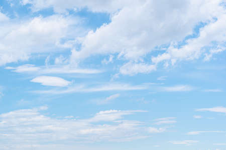 beautiful panoramic view of sky with many cloudsの写真素材