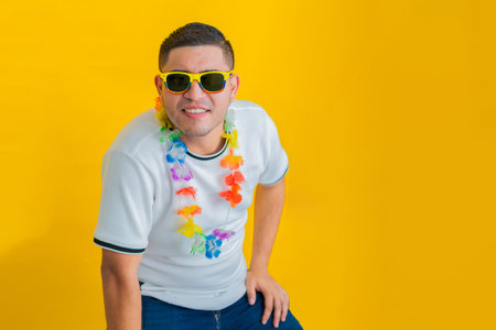 young latino man looking intently straight ahead with a doubtful face and a slightly tilted face....
