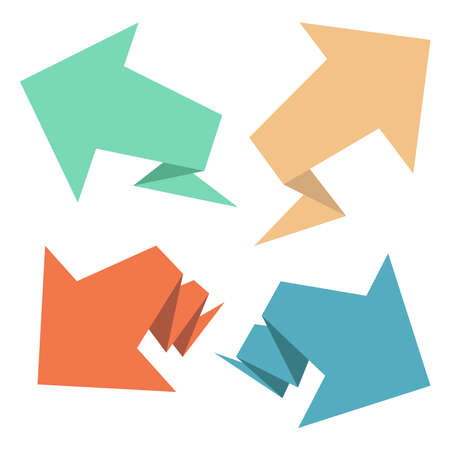 origami shape vector, good for flyer template, or presentationのイラスト素材