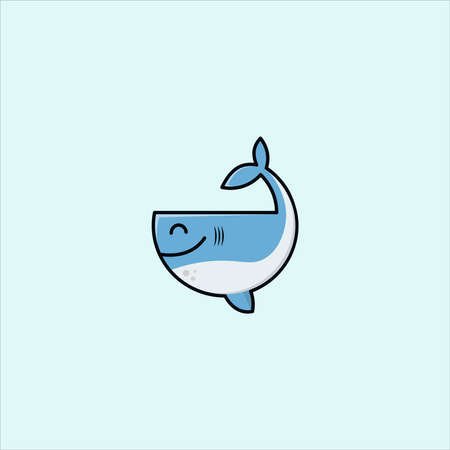 cute shark logo, very suitable for logos for children's clothes or children's toysのイラスト素材