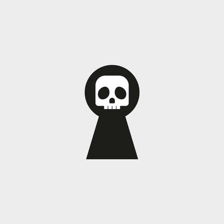 skull logo in the keyhole, very suitable for automotive or sports related product logosのイラスト素材