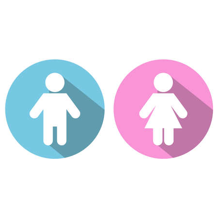 cute icon for male and female toiletsのイラスト素材