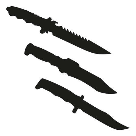 knife vector illustration bundle, perfect for flyer design, web design or as an object insert, or just a vector collection, also perfect for hunting or outdoor adventure themed designsのイラスト素材