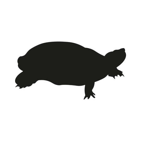 illustration vector silhouette of turtle, very suitable for flyer design, web design or as an object insert, or just a vector collection, also very suitable for reptile animal themed designsのイラスト素材