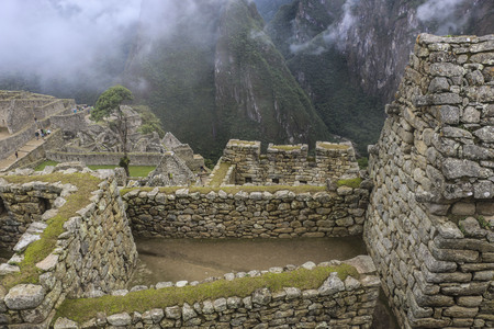 Machu Picchu,building fragment,Peruの写真素材