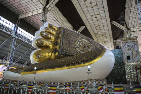 Footprint of Shwethalyaung Reclining Buddha, Bago, Myanmar (Burma)のeditorial素材