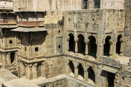The Chand Baori stepwell in the village of Abhaneri, Rajasthan, India