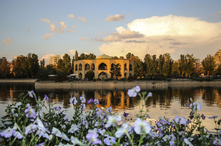 Shah Goli - the summer residence of the Qajar dynasty in El Golu park in Tabriz, East Azerbaijan province, Iranのeditorial素材