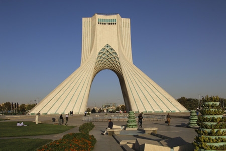 TEHRAN, IRAN - SEPTEMBER 17, 2018: Azadi Tower known as the Shahyad Tower is a monument located at Azadi square and is an architectural landmark of Tehranのeditorial素材
