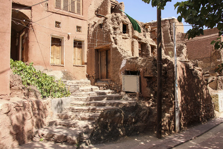Mountain village Abyaneh with characteristic red houses in central part of Iran. UNESCO world heritage site.のeditorial素材