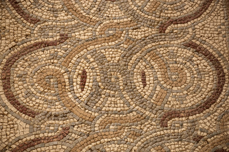 Ancient floor Byzantine mosaic from the churches of the city of Madaba, Jordanのeditorial素材