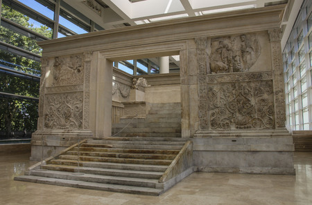 ROME, ITALY- JULY 12, 2017: Ara Pacis Augustae is an altar in Rome dedicated the Roman goddess of Peaceのeditorial素材