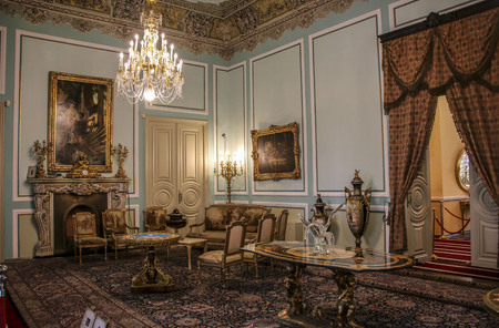 RAMSAR, IRAN- SEPTEMBER 25, 2018: Ramsar Martyrs Cultural- museum complex in Ramsar city. Interior rooms. Mazandaran province, Iranのeditorial素材