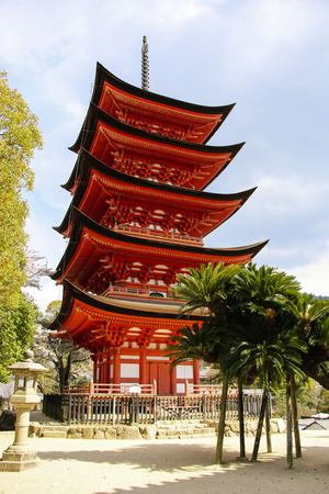 Miyajima Goju-no-to pagoda (five storied pagoda) in Miyajima Island, Japanのeditorial素材