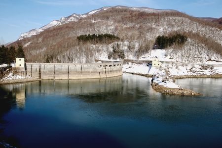 National Park of Gran Sasso. Abruzzo, Italy. Lake of Provvidenzaの写真素材