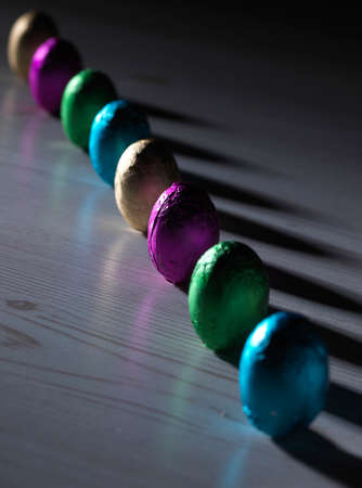 Easter Eggs on a white backgroundの写真素材