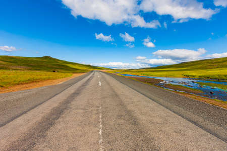 Road in Iceland / North Iceland / Environs of BrÃº / Road 1