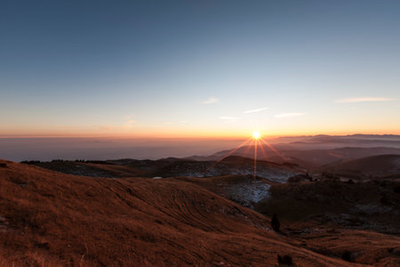 Mount Grappa in Italy at sunset