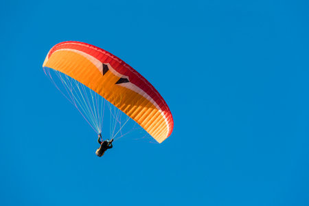 Mount Grappa in Italy / Paraglidingの写真素材