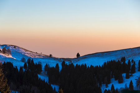 Mount Grappa in Italy at sunset