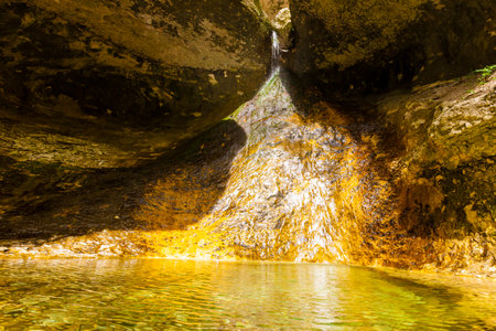 Beautiful Molina Falls Park in Italyの写真素材