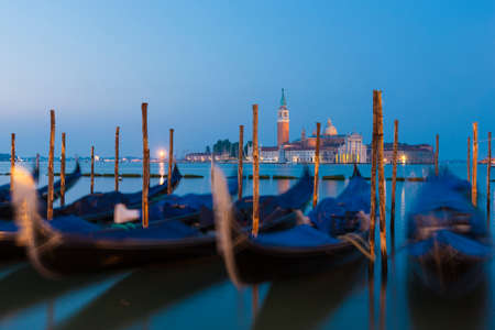 Venice / Gondole and St. George Churchの写真素材