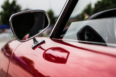 the splendor of the beautiful chrome of vintage carsの写真素材