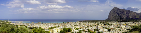 The beautiful city San vito lo capo with its azure watersの写真素材