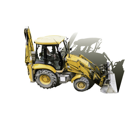 the yellow mechanical shovel ready for hard work