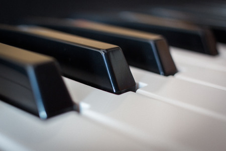whites and blacks keys of the piano keyboardの写真素材