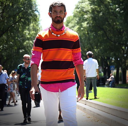MILAN- 19 June 2017 Simone Marchetti on the street during the Milan Fashion Weekのeditorial素材