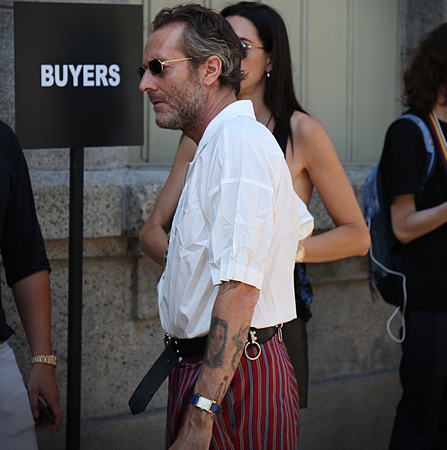 MILAN- 18 June 2017 Vincent Viscione on the street during the Milan Fashion Weekのeditorial素材
