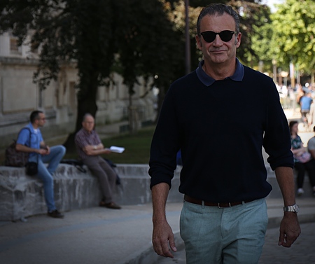 PARIS- 24 June 2017 Alessandro Calascibetta is on the street during the Paris Fashion Weekのeditorial素材