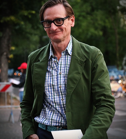 MILAN- 20 September 2017 Hamish Bowles on the street during the Milan Fashion Weekのeditorial素材