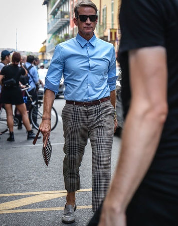 MILAN, Italy- September 19 2018: Alexander Werz on the street during the Milan Fashion Week.のeditorial素材