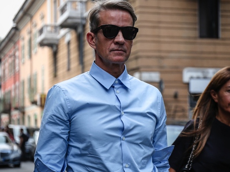 MILAN, Italy- September 19 2018: Alexander Werz on the street during the Milan Fashion Week.のeditorial素材