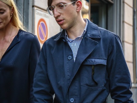 MILAN, Italy- September 19 2018: Konstantin Spachis on the street during the Milan Fashion Week.