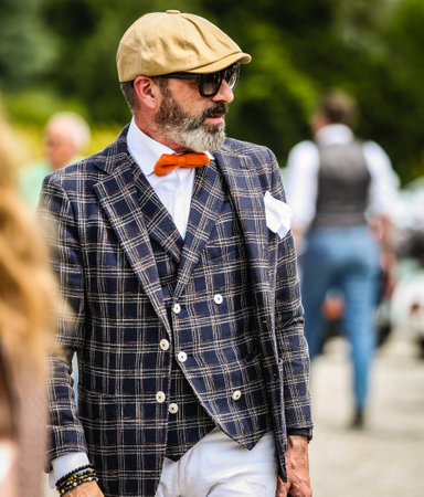 VARESE, Italy - May 22 2022: Men on the street during Gentlemansride in Varese.のeditorial素材
