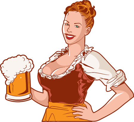 Oktoberfest waitressのイラスト素材