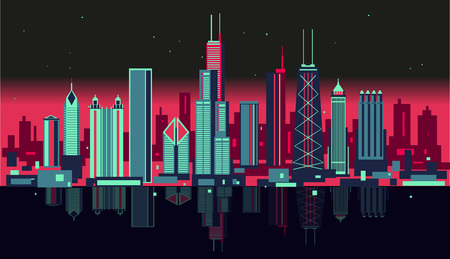 Chicago skylineのイラスト素材