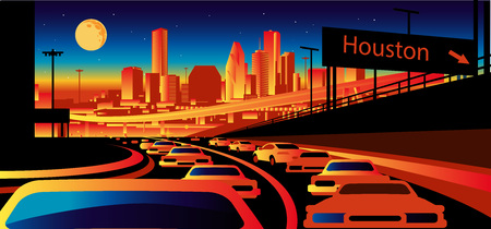 Houston skylineのイラスト素材