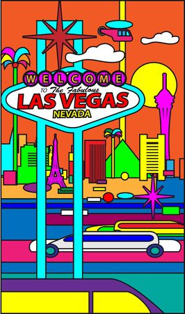 Las Vegas Nevada USA Skylineのイラスト素材