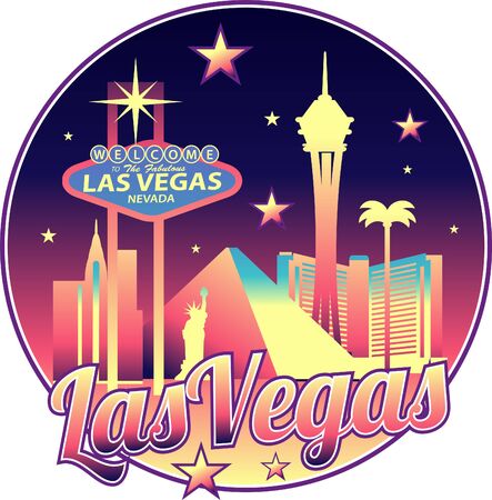 Las Vegas Nevada USA Skylineのイラスト素材