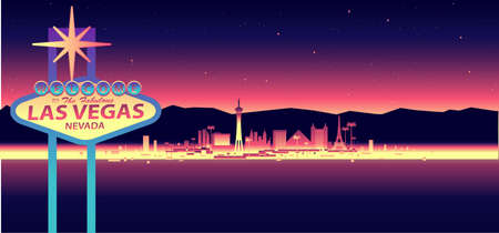 Las Vegas Nevada Skyline vector illustrationのイラスト素材