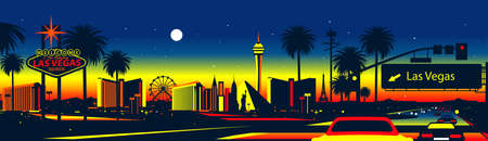 Las Vegas Nevada Skyline vector illustrationのイラスト素材