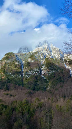 incredible views of the mountains of south americaの写真素材