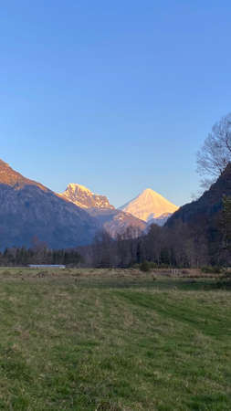 the view of the great snowy volcano from different pointsの写真素材